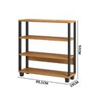 Estante Livreiro Baixa Estilo Industrial F23 Freijó/preto Fos