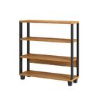 Estante Livreiro Baixa Estilo Industrial F23 Freijó/preto Fos