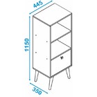 Estante Livreiro Bpp11 1 Gaveta Pés Palito Carvalho/transpare