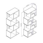 Estante Livreiro Com 4 Prateleiras Nichos Sala De Estar Marro