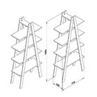 Estante Livreiro Com 4 Prateleiras Para Sala De Estar Branco