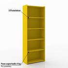 Estante Livreiro Com 5 Prateleiras 70cm -  Amarelo