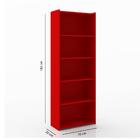 Estante Livreiro Com 5 Prateleiras 70cm - Vermelho