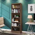 Estante Livreiro Com Prateleiras Linus Ébano - Qmovi