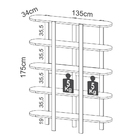 Estante Livreiro Curva 5 Prateleiras Stella D01 Off White/fre