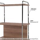 Estante Livreiro Industrial Frame 2 Nichos - Cromado/castanho