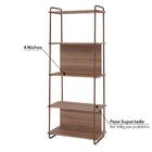 Estante Livreiro Industrial Frame 4 Nichos - Corten/castanho