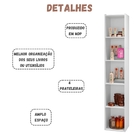 Estante Livreiro Janaina 4 Prateleiras Branco Ajl