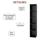 Estante Livreiro Janaina 4 Prateleiras Preto Ajl