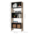 Estante Livreiro Kearny Carvalho Rústico Preto Fosco