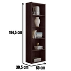 Estante Livreiro Luiza 4 Prateleiras Castanho Ajl