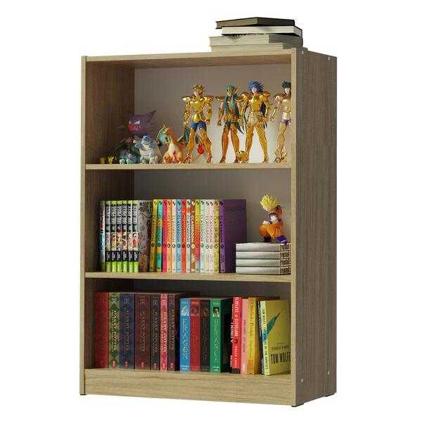 Estante Livreiro Madesa 6907 Com 3 Nichos - Carvalho