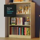 Estante Livreiro Madesa 6907 Com 3 Nichos - Carvalho