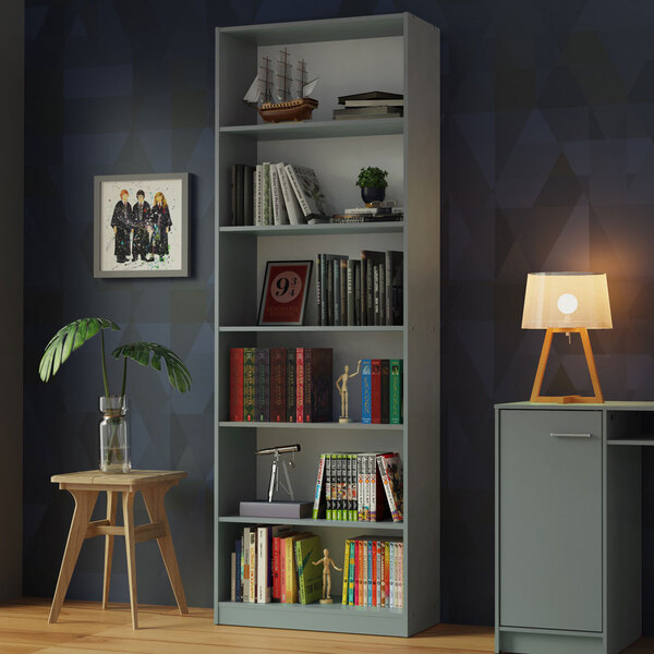 Estante Livreiro Madesa 6908 Com 6 Nichos - Cinza