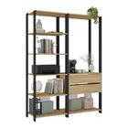 Estante Livreiro Modular 135cm 2 Peças Com 2 Gavetas Multimóv