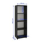 Estante Livreiro Modular 4 Nichos Hannover Drd Móveis Preto P