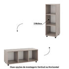 Estante Livreiro Modular Tica 30 cm com 3 Nichos - Carvalho S