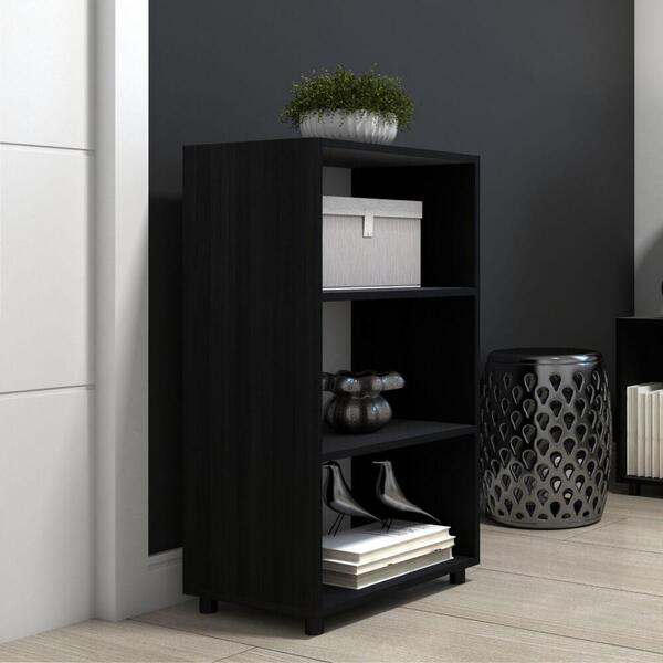 Estante Livreiro Modular Tica 45 Cm Com 3 Nichos - Preto