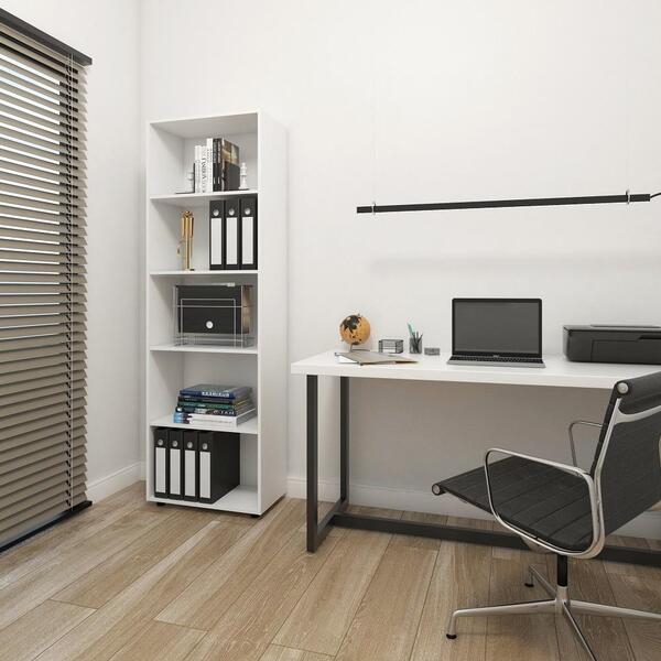 Estante Livreiro Multiuso 05 Prateleiras Milão - Branco