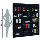 Estante Livreiro Multiuso 12 Prateleiras 1,71m Office Preto J