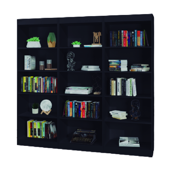 Estante Livreiro Multiuso 12 Prateleiras 1,71m Office Preto J