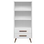 Estante Livreiro Multiuso 2 Gavetas Pés Retrô Coraline Q01 Br