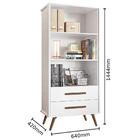 Estante Livreiro Multiuso 2 Gavetas Pés Retrô Coraline Q01 Br