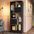 Estante Livreiro Multiuso 2 Portas 6 Nichos 73cm Hub Q01 Carv