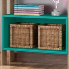 Estante Livreiro Multiuso 3 Nichos Box Q01 Turquesa/carvalho