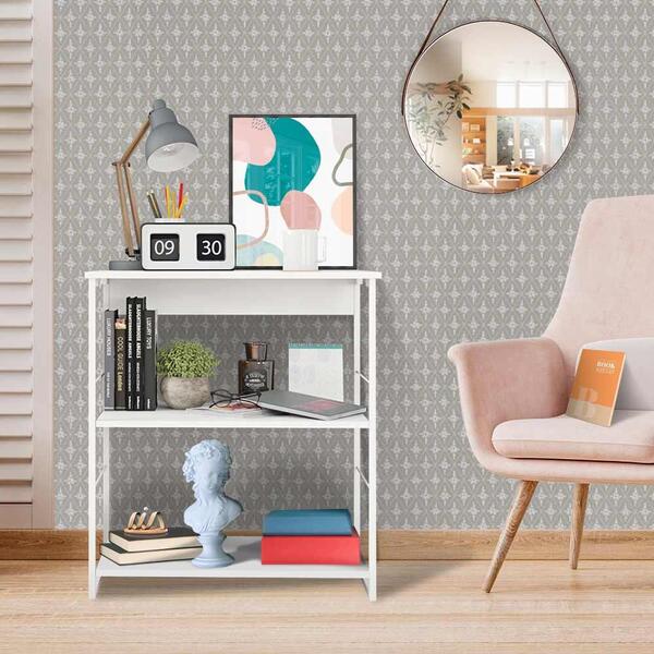 Estante Livreiro Multiuso Aço Branco Morgan Shop Jm