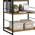 Estante Livreiro Multiuso Aço Lamina Mel Preto Brilho Morgan