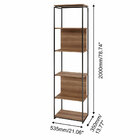 Estante Livreiro Multiuso Com 04 Prateleiras Pe04 Preto/casta