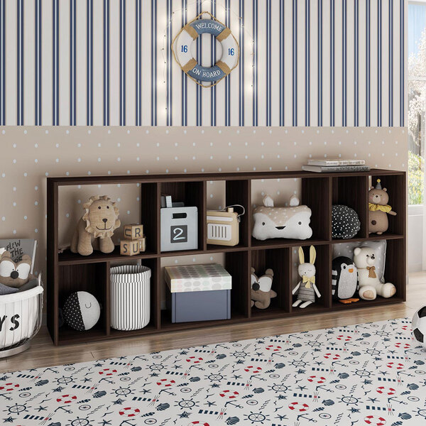 Estante Livreiro Multiuso Com 12 Nichos 177 Cm Side Tinto Cae