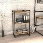 Estante Livreiro Multiuso Prisma Estilo Industrial 60cm 3 Pra