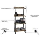 Estante Livreiro Multiuso Prisma Estilo Industrial 60cm 4 Pra