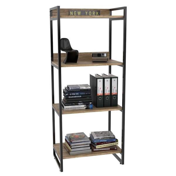 Estante Livreiro Multiuso Prisma Estilo Industrial 60cm 4 Pra