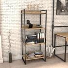 Estante Livreiro Multiuso Prisma Estilo Industrial 60cm 4 Pra