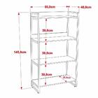 Estante Livreiro Multiuso Prisma Estilo Industrial 80cm 4 Pra