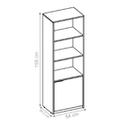 Estante Livreiro Office Com Porta Miami Casa Blanca Branco