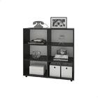 Estante Livreiro Organizador 6 Nichos Livros Infantil Preto