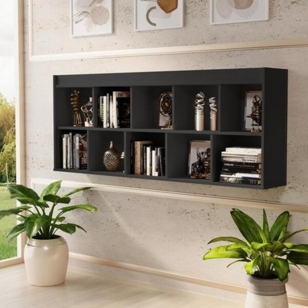 Estante/livreiro Organizador Com 10 Colmeia Suspenso Preto Po