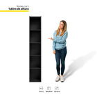 Estante Livreiro Organizador Multiuso Janaína 5 Nichos Preto