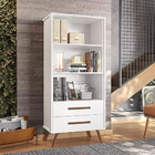 Estante Livreiro Retrô 3955 2 Gav Com Pés De Madeira Maciça Q