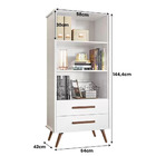 Estante Livreiro Retrô 3955 2 Gav Com Pés De Madeira Maciça Q