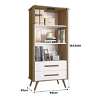 Estante Livreiro Retrô 3955 2 Gav Com Pés De Madeira Maciça Q