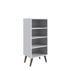 Estante Livreiro Retrô Com 4 Prateleiras Sala Quarto Branco