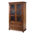 Estante Livreiro Rústico Madeira Maciça 2 Portas 2 Gavetas Sh