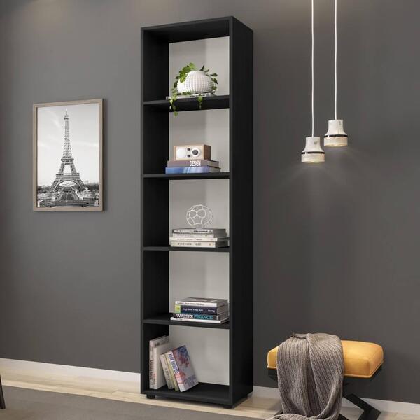 Estante Livreiro Texas 45cm Com 5 Nichos Preto