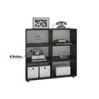 Estante Livreiro Zurich Com 6 Nichos Preto