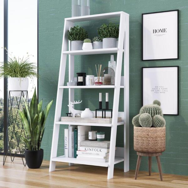 Estante Livros Escada 4 Prateleiras 706 Casamia - Branco